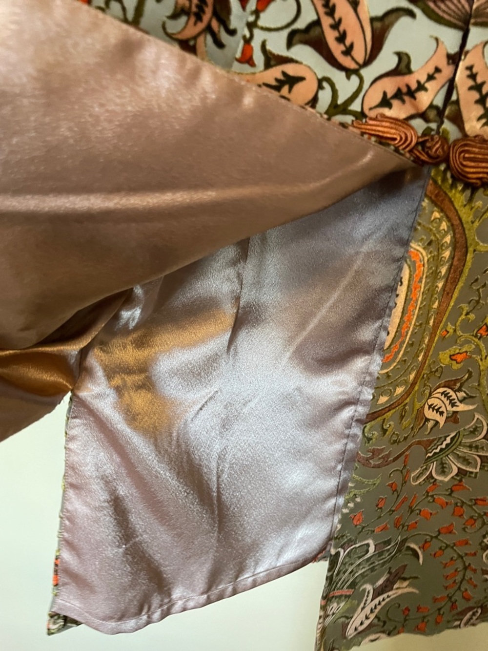 Soft Surroundings Green/brown/coral/peach burnout velvet Patterned Jacket - Picture 6 of 8